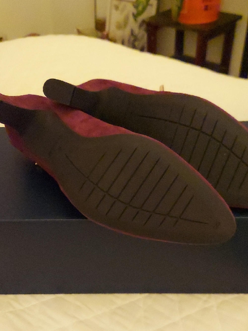 Cole Haan Kaelyn Size 10B Burgandy Suede Ankle Strap Heels W15561 - Picture 5 of 9